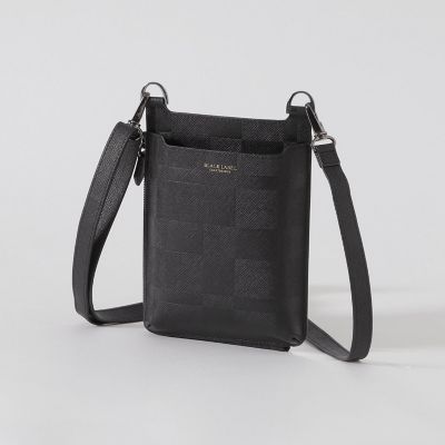 エンボスチェックスマートフォンショルダーケース | BLACK LABEL