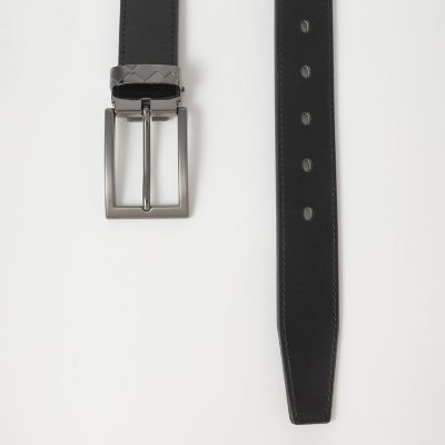サルカンチェックバックルアンティークレザーベルト | BLACK LABEL
