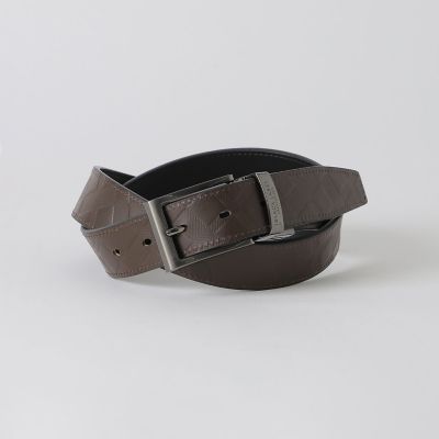 エンボスクレストブリッジチェックリバーシブルベルト | BLACK LABEL