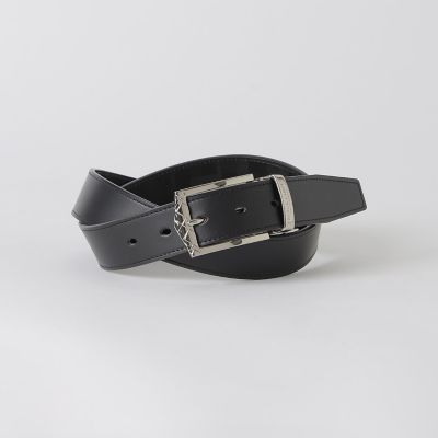 チェックバックルエンボスクレストブリッジチェックリバーシブルベルト