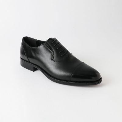 アンティークレザーサイドエラスティックストレートチップ | BLACK