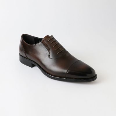 アンティークレザーサイドエラスティックストレートチップ | BLACK