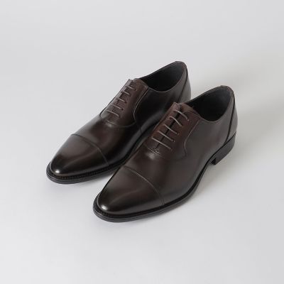 アンティークレザーサイドエラスティックストレートチップ | BLACK