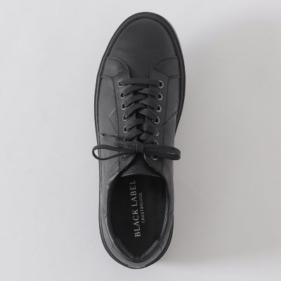 エンボスクレストブリッジチェックレザースニーカー | BLACK LABEL