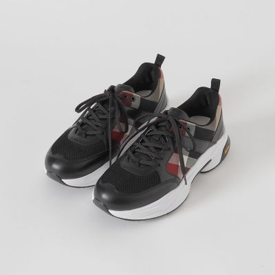 ＜BLACK LABEL CRESTBRIDGE (Men)＞【ＢＬＡＣＫ．ｌａｂ】レッドクレストブリッジチェックコンビビブラムスニーカー