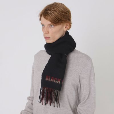 BLACK LABEL CRESTBRIDGE カシミヤマフラー ロゴクレストブリッジチェックリバーシブルマフラー | BLACK LABEL