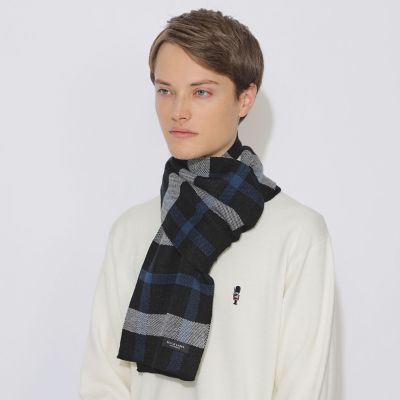 WEB限定】チェックニットマフラー | BLACK LABEL CRESTBRIDGE (Men