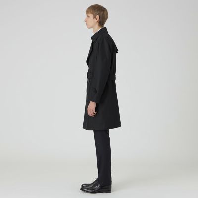 マイクロピーチギャバジンダブルトレンチコート | BLACK LABEL