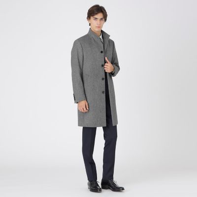 グレンチェックツイードミリタリーコート | BLACK LABEL CRESTBRIDGE