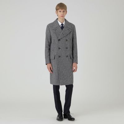 グレンチェックツイードミリタリーコート | BLACK LABEL CRESTBRIDGE