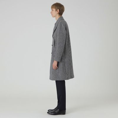 グレンチェックツイードミリタリーコート | BLACK LABEL CRESTBRIDGE