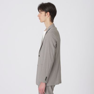 SCULPTOR グレー ロウエッジコットンジャケット ノビールクレープトリコットジャケット | BLACK LABEL CRESTBRIDGE