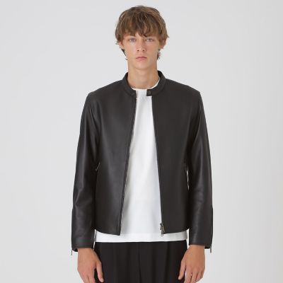 クレストブリッジチェックレザーフライトジャケット | BLACK LABEL