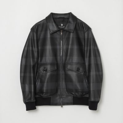 クレストブリッジチェックレザーフライトジャケット | BLACK LABEL