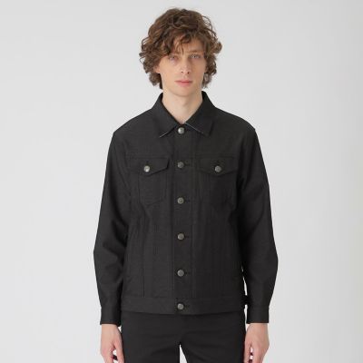 【値下げ交渉歓迎】 ブルーレーベルクレストブリッジ ノーカラーデニムジャケット テクニカルデニムGジャン | BLACK LABEL CRESTBRIDGE (Men)/ブラック