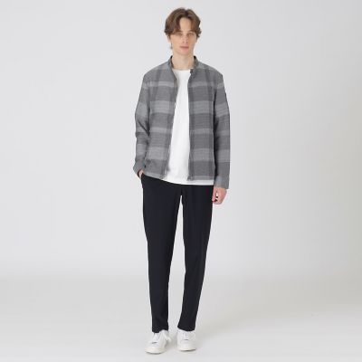 シャドークレストブリッジチェックカラミライダースブルゾン | BLACK