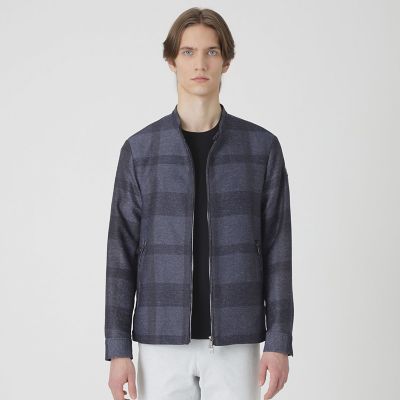BLACK LABEL CRESTBRIDGE カラミ ライダースジャケット M シャドーチェックカラミライダースブルゾン | BLACK LABEL CRESTBRIDGE