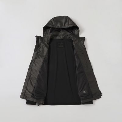 BLACK lab．】シャドーチェックハイブリッドパーカー | BLACK