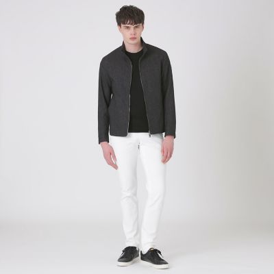 一部店舗限定】デニムライクカラミスタンドカラーブルゾン | BLACK