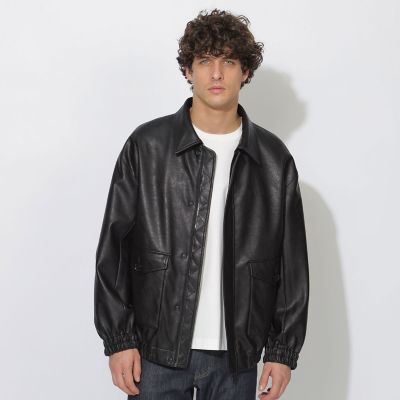 WEB限定】フェイクレザーフライトジャケット | BLACK LABEL