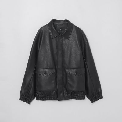 BLACK LABEL CRESTBRIDGE ブラックレザージャケット LL WEB限定】フェイクレザーフライトジャケット | BLACK LABEL