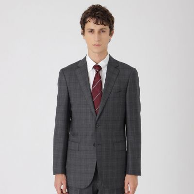 ＜BLACK LABEL CRESTBRIDGE (Men)＞チャコールグレーマルチカラーチェックスーツ