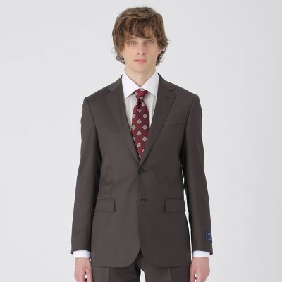 ＜BLACK LABEL CRESTBRIDGE (Men)＞【一部店舗限定】Ｚｅｇｎａ　ＴＲＡＶＥＬＬＥＲシャンブレーブラウンヘリンボーンスーツ