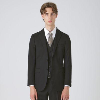 ＜BLACK LABEL CRESTBRIDGE (Men)＞ブラックソリッドスリーピーススーツ