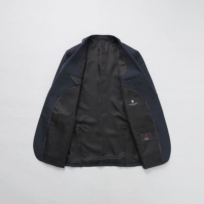 MIYUKI トップネイビーシャドーチェックスリーピーススーツ