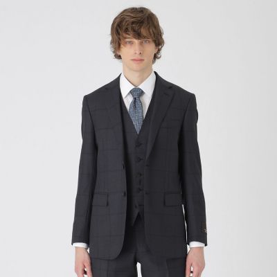 ＜BLACK LABEL CRESTBRIDGE (Men)＞ＭＩＹＵＫＩ　ＴＯＰグレーシャドーグレンチェックスリーピーススーツ