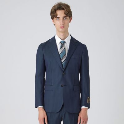 ＜BLACK LABEL CRESTBRIDGE (Men)＞【一部店舗限定】ＴＡＬＬＩＡ　ＤＩ　ＤＥＬＦＩＮＯブルーグリーントリプルストライプスーツ