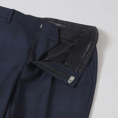 MIYUKI モヘヤブルーシャドークレストブリッジチェックスーツ