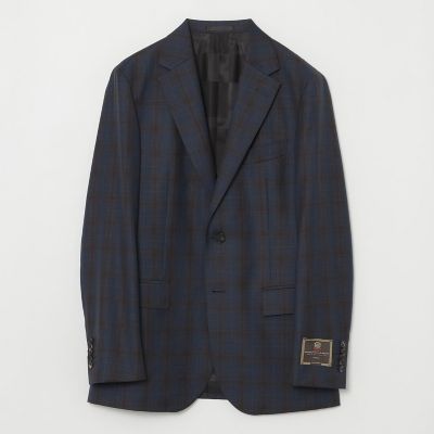 高級生地✨スーツセレクト スリーピース ビエラ イタリア製 Y5 チェック 一部店舗限定】TALLIA DI DELFINO マローネチェック