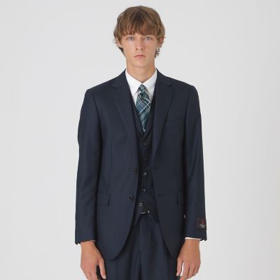 ＜BLACK LABEL CRESTBRIDGE (Men)＞ＭＩＹＵＫＩプルシャンブルーシャドーストライプスリーピーススーツ