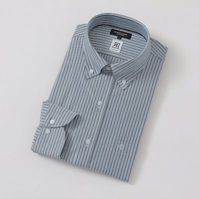 カネマサマイクロストライプジャージーボタンダウンシャツ | BLACK