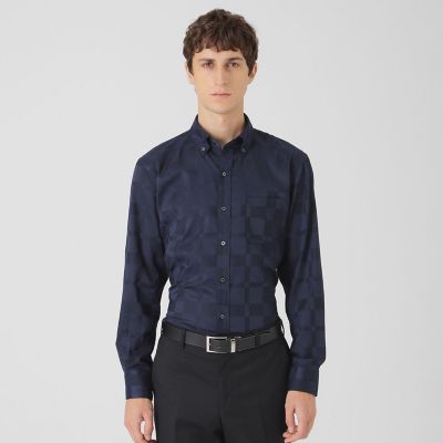 ハーフスケールシャドークレストブリッジチェックボタンダウンシャツ