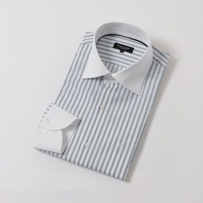 クレリックストライプセミワイドカラーシャツ | BLACK LABEL