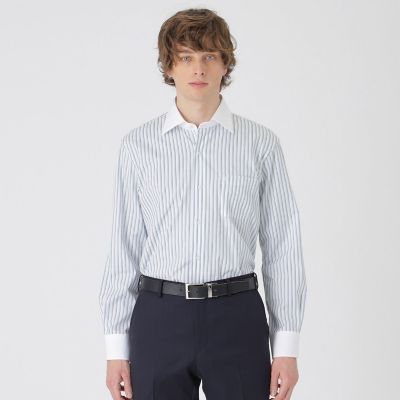 クレリックストライプセミワイドカラーシャツ | BLACK LABEL