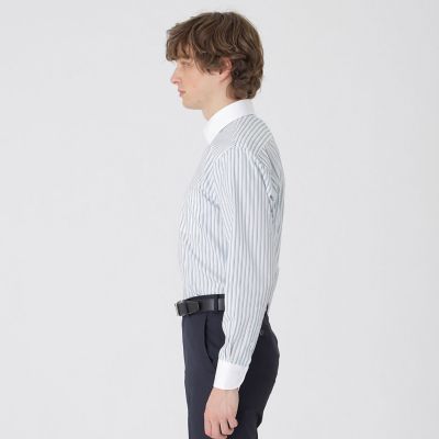 クレリックストライプセミワイドカラーシャツ | BLACK LABEL