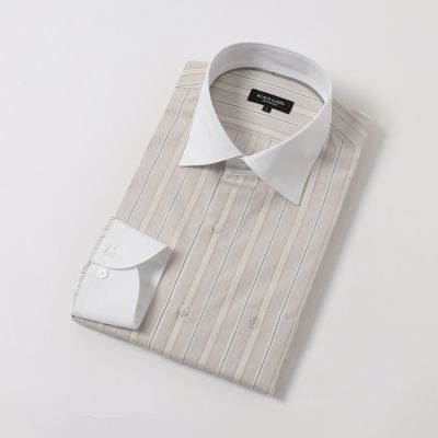 クレリックストライプセミワイドカラーシャツ | BLACK LABEL