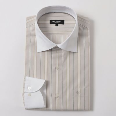クレリックストライプセミワイドカラーシャツ | BLACK LABEL