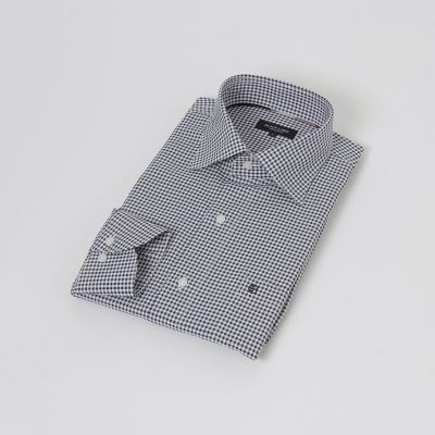 ＜BLACK LABEL CRESTBRIDGE (Men)＞【一部店舗限定】テクニカルギンガムチェックセミワイドカラーシャツ
