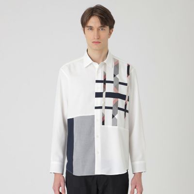 スリットチェックパッチワークシャツ | BLACK LABEL CRESTBRIDGE (Men