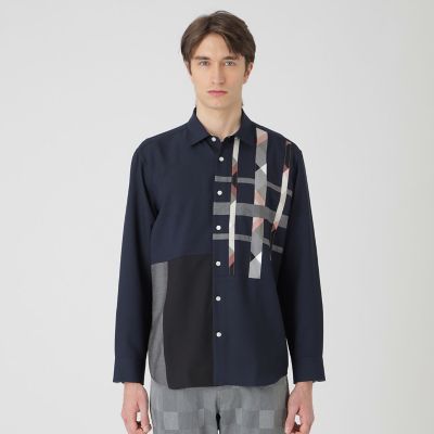 スリットチェックパッチワークシャツ | BLACK LABEL CRESTBRIDGE (Men