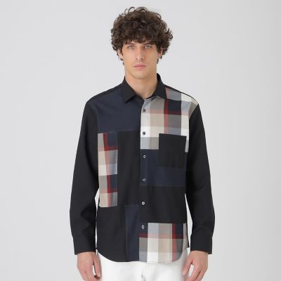 クレスブリッジチェックパッチワークシャツ | BLACK LABEL CRESTBRIDGE