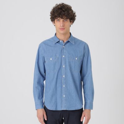 ガーメントウォッシュデニムシャツ | BLACK LABEL CRESTBRIDGE (Men