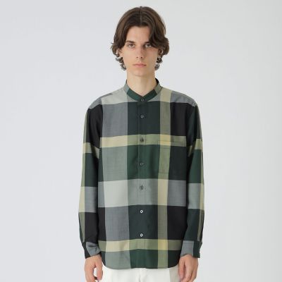 ＜BLACK LABEL CRESTBRIDGE (Men)＞ブラックウォッチクレストブリッジチェックバンドカラーシャツ