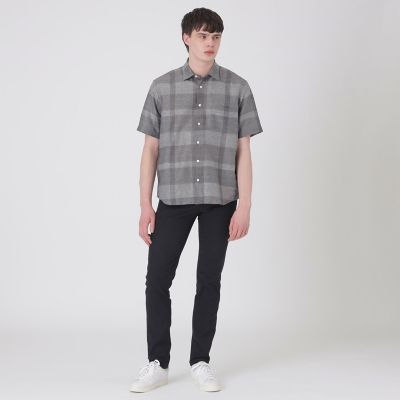 シャドーチェックカラミハーフスリーブシャツ | BLACK LABEL