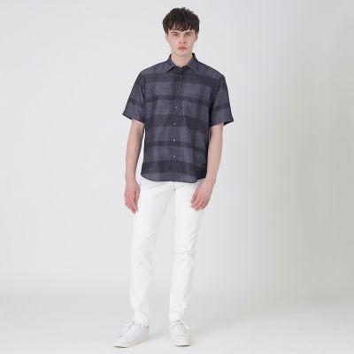 シャドーチェックカラミハーフスリーブシャツ | BLACK LABEL