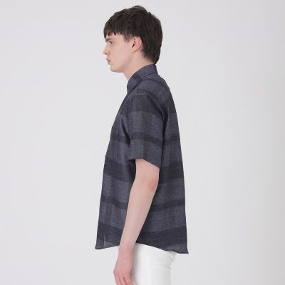 シャドーチェックカラミハーフスリーブシャツ | BLACK LABEL